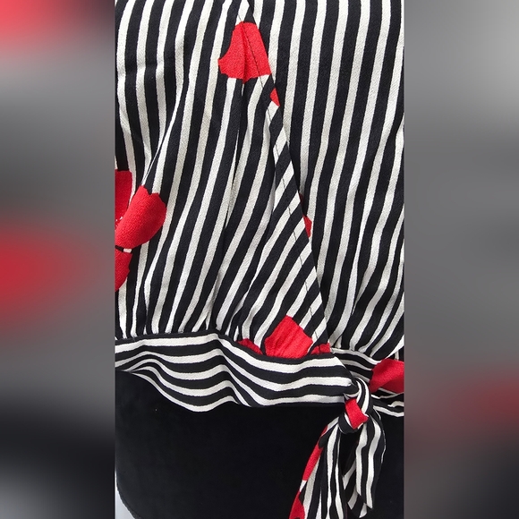 Madewell women striped wrap top candied orchids floral romantic valentine - Picture 4 of 9